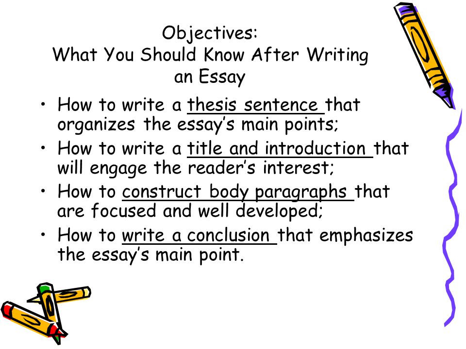 Writing thesis objectives